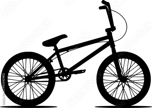 bmx bicycle silhouette, symbol, icon - vector
