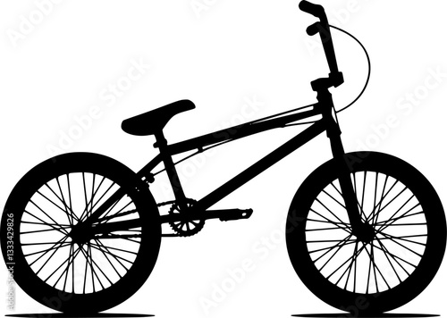 bmx bicycle silhouette, symbol, icon - vector
