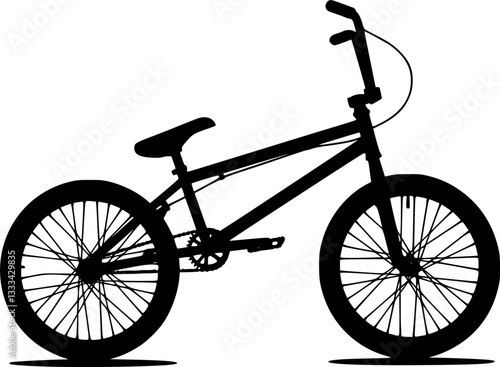 bmx bicycle silhouette, symbol, icon - vector
