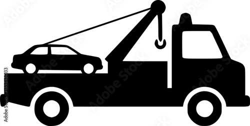 tow away sign, simple flat icon - vector
