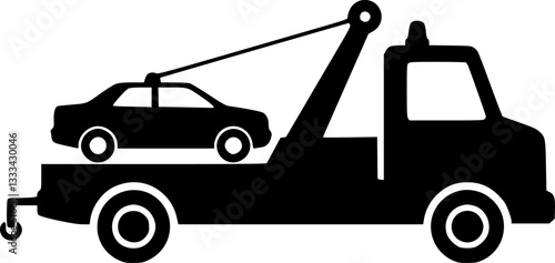 tow away sign, simple flat icon - vector
