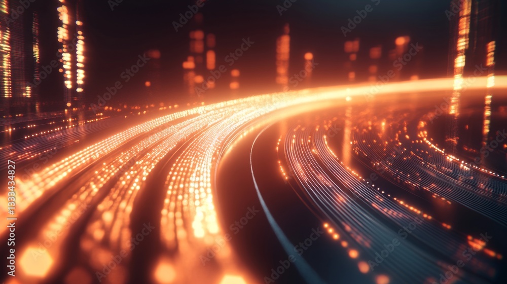 Abstract Business Themed 3D Render with Futuristic Elements and Lights Abstract Business Themed 3D Render with Futuristic Elements and Lights