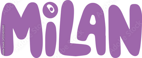 Milan City Name in Playful Typography.