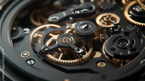 Wallpaper Mural Intricate Watch Mechanism: A Close-Up View of Exquisite Clockwork Gears Torontodigital.ca