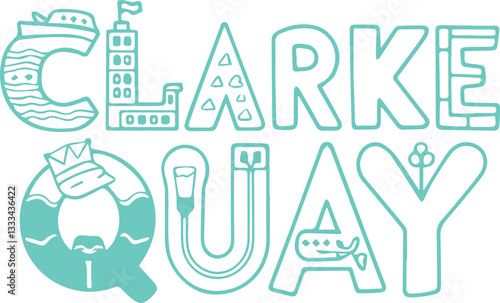 Clarke Quay Sticker Design.