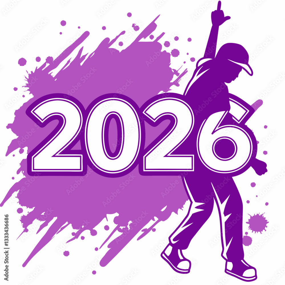 Fototapeta premium Splashy 2026 Text Effect for Digital & Prin