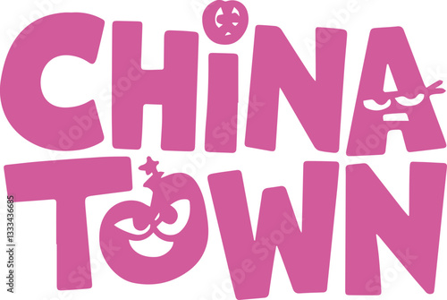 Chinatown Cartoon Graphic.