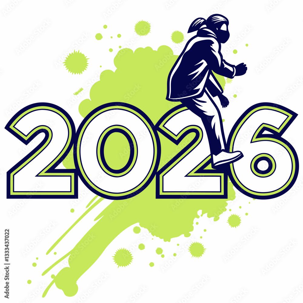 Obraz premium Trendy and Abstract 2026 Celebration Art