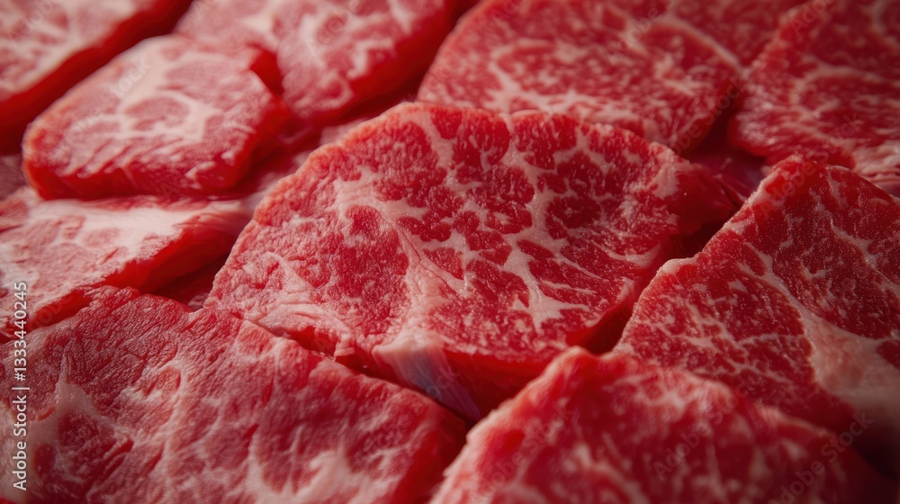 Sliced beef, close-up, market, cooking Sliced beef, close-up, market, cooking