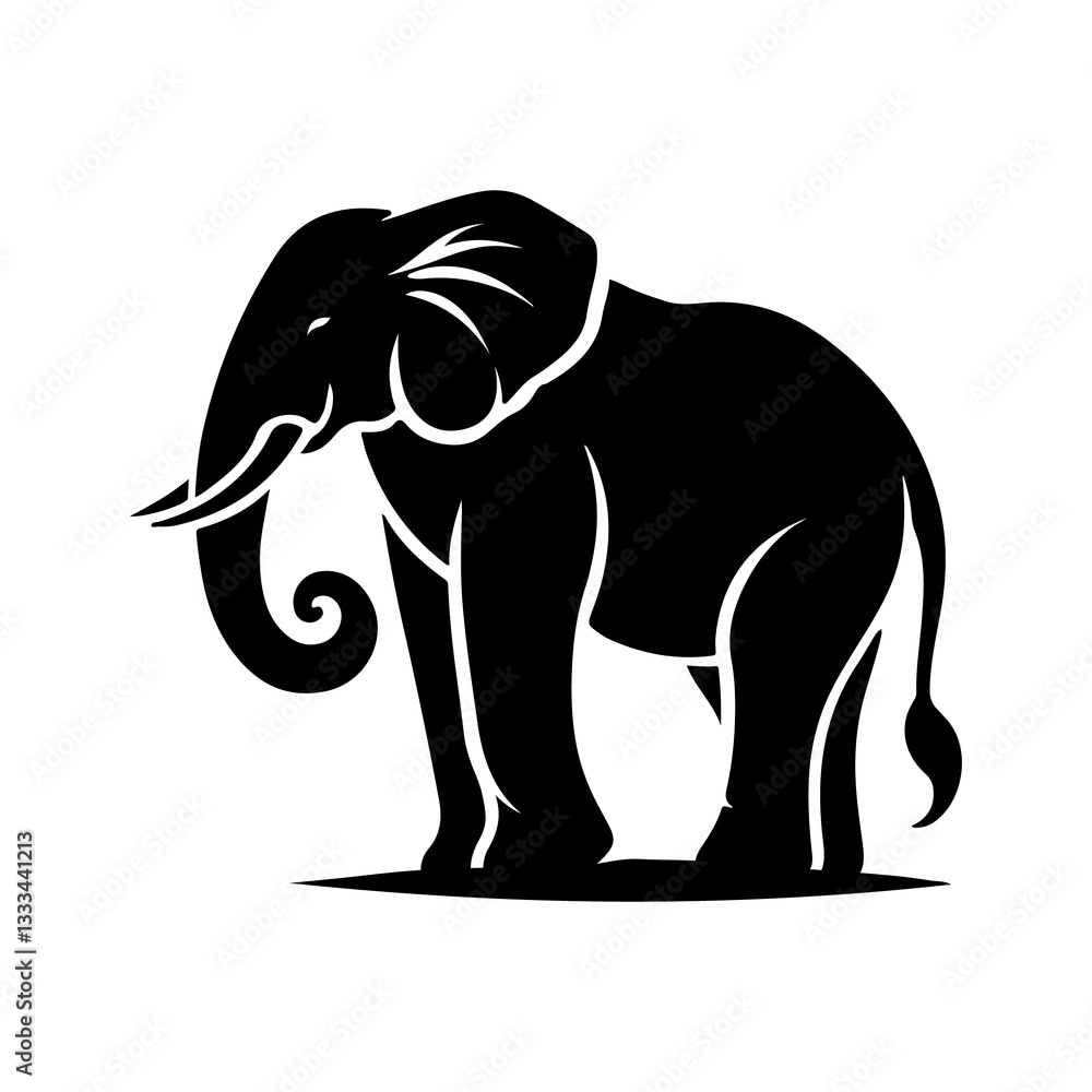 Elephant Silhouette Vector. Elephant Silhouette Vector.