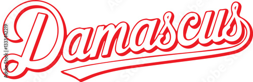 Damascus City Name Typography.