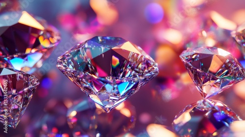 Sparkling Diamonds Shimmering in Vibrant Hues