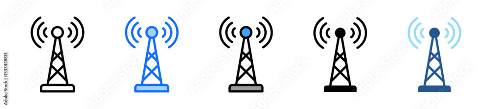 Antenna Icon Set Multiple Style Collection Antenna Icon Set Multiple Style Collection