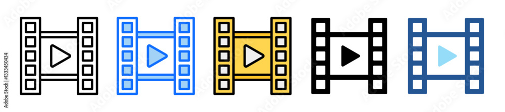 Obraz premium Film Strip Icon Set Multiple Style Collection