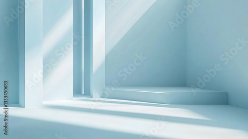 Wallpaper Mural Minimalist Light Blue Room with Soft Shadows and Clean Lines Torontodigital.ca