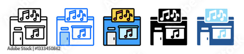 Music Studio Icon Set Multiple Style Collection