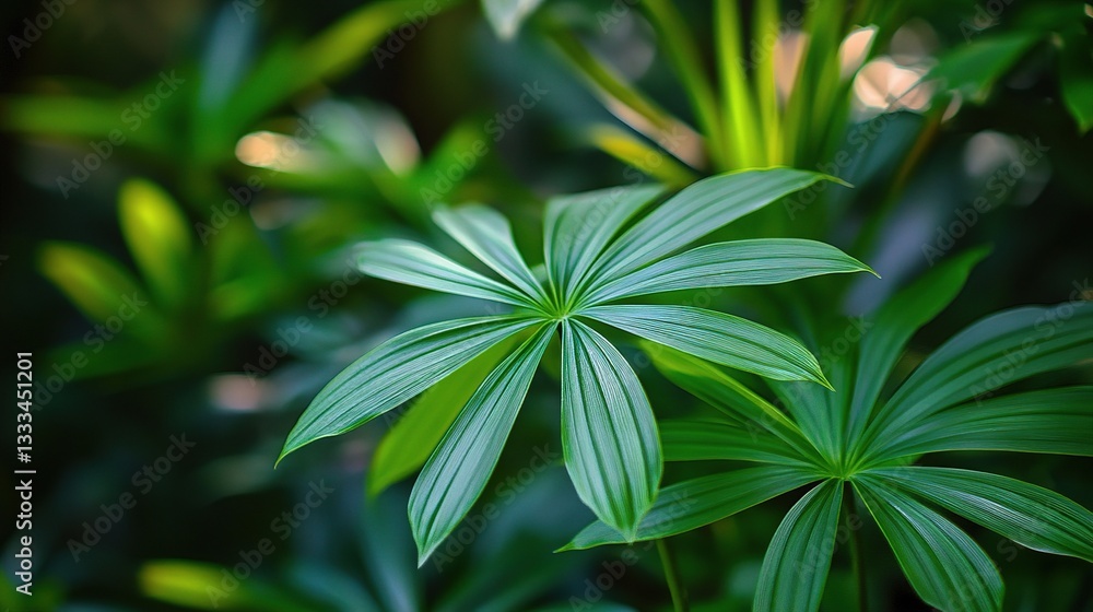 Obraz premium Close Up of Green Nature Leaf on Blurred Greenery Background