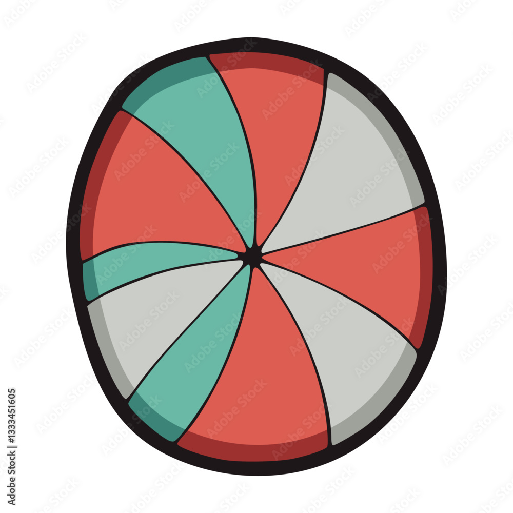 Obraz premium peppermint candy sweet fresh flat color vector illustration template design