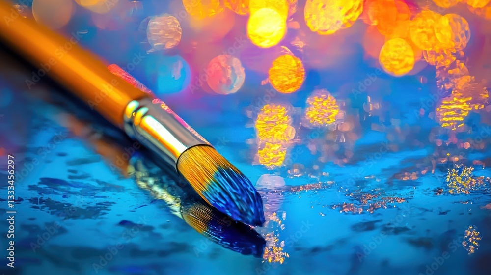 Fototapeta premium Artistic Brushstroke: A Symphony of Colors and Light