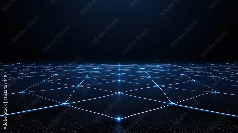 Digital Connectivity Grid: Futuristic grid of interconnected lines and glowing nodes against a dark background, representing digital connectivity and technological advancements. Digital Connectivity Grid: Futuristic grid of interconnected lines and glowing nodes against a dark background, representing digital connectivity and technological advancements.