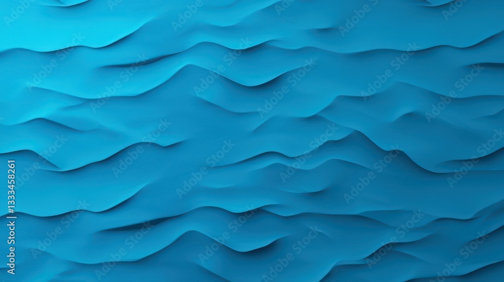 Obraz premium Waves of Azure: An abstract, textured background of undulating azure waves, capturing the soothing essence of the ocean and inviting a sense of calm and depth.