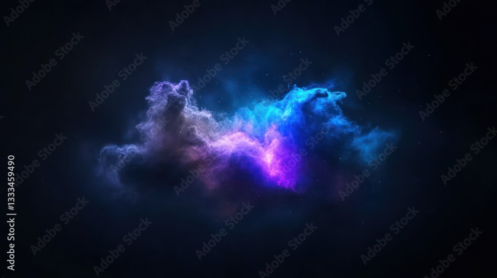 Cosmic Cloudscape: A mesmerizing cloud formation bursts forth with vibrant hues of blue, purple, and pink against a dark, evocative backdrop, inviting exploration of the outer space. Cosmic Cloudscape: A mesmerizing cloud formation bursts forth with vibrant hues of blue, purple, and pink against a dark, evocative backdrop, inviting exploration of the outer space.