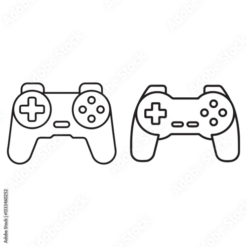  "Game Controller Outline Icon Set Design"