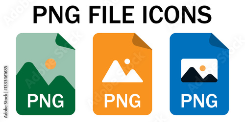 Vector icon of the PNG (Portable Network Graphics) image file format.