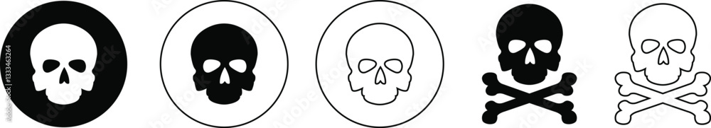 Skull crossbone pirate icon set logo Halloween ghost graphic danger anatomy symbol Silhouette. Cartoon skull death flat and line vector collection isolated on transparent background for apps and game Skull crossbone pirate icon set logo Halloween ghost graphic danger anatomy symbol Silhouette. Cartoon skull death flat and line vector collection isolated on transparent background for apps and game