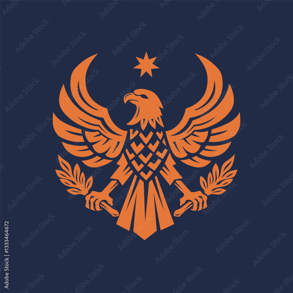 Obraz premium abstract eagle gripping a tree branch symbol