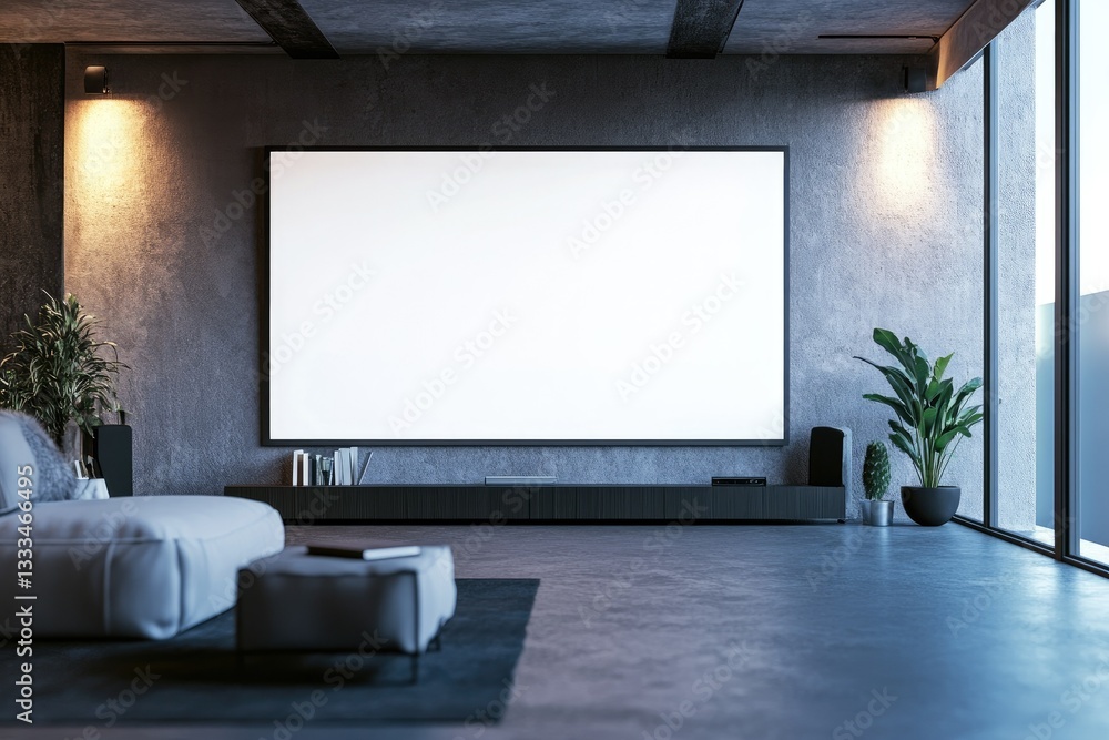 Social Network Media Concept on Tv Display in a Modern Presentation Room 3D Rendering Social Network Media Concept on Tv Display in a Modern Presentation Room 3D Rendering