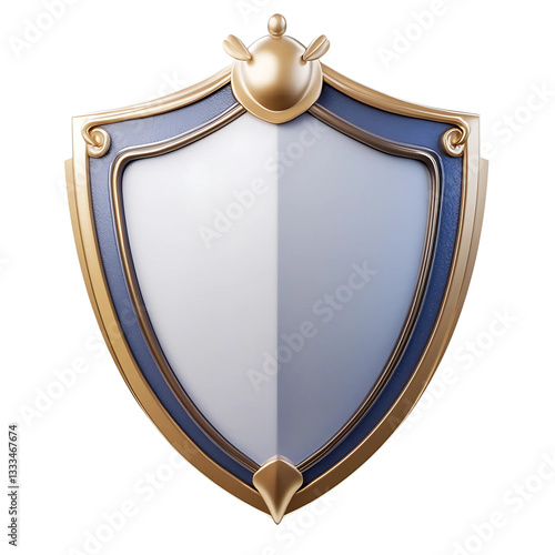 Ornate Gold and Silver Decorative Shield