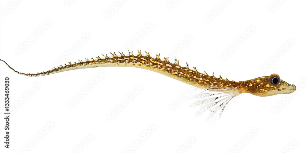 delicate pipefish floating upright with its elongated body delicate pipefish floating upright with its elongated body