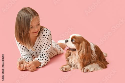 Cute little girl with King ...