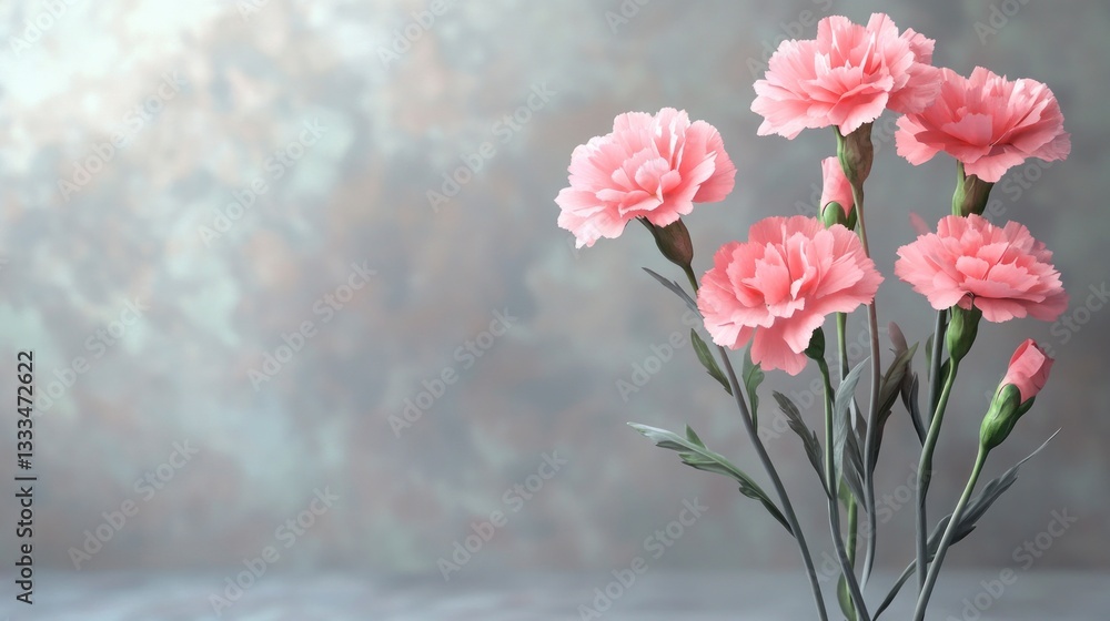 Pink Carnation Flowers with Artistic Background for Romantic Occasions Pink Carnation Flowers with Artistic Background for Romantic Occasions