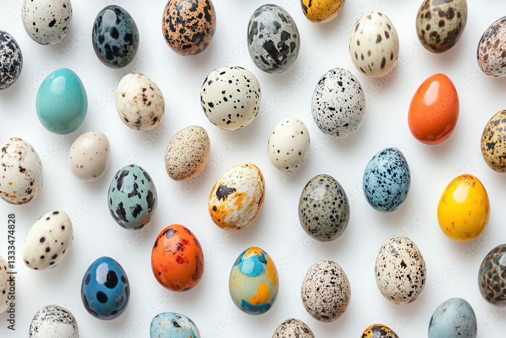 easter eggs on a white background easter eggs on a white background