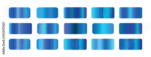Set of Blue gradient collection.  metallic festive gold vector colors. For banners, tags, fonts,  party flyers, invitation card design
