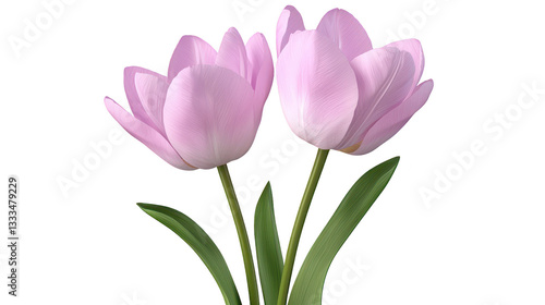 Wallpaper Mural Elegant still life, two pink tulips in a glass vase, capturing the beauty of spring Torontodigital.ca