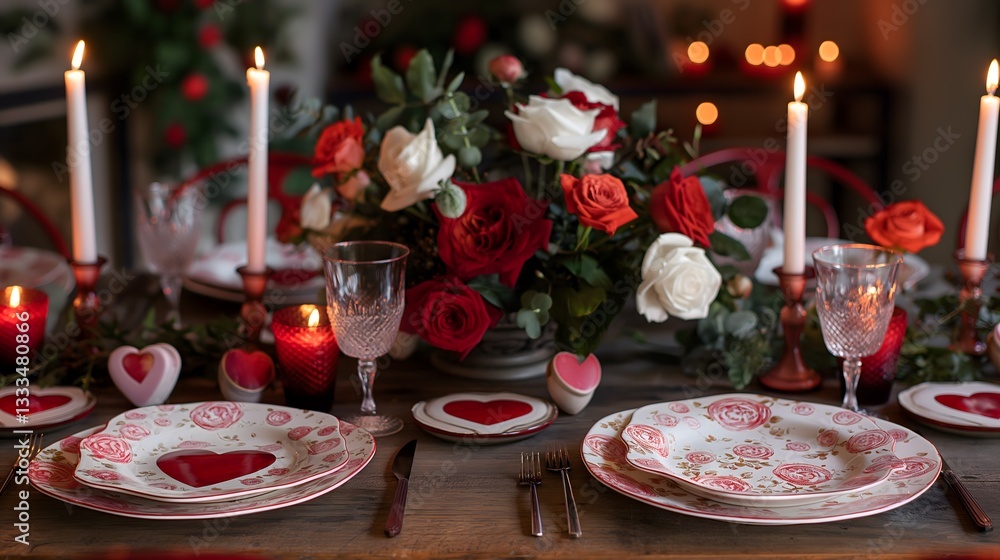 Romantic Valentine's Day Dinner Table Setting Romantic Valentine's Day Dinner Table Setting