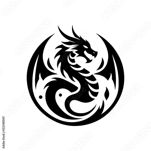 Wallpaper Mural Black and white  Dragon, The Legendary Creature of Myth and Fantasy Torontodigital.ca