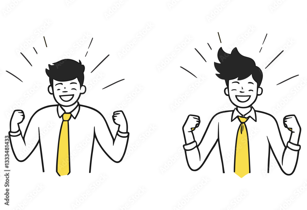 Two people are smiling and wearing ties Two people are smiling and wearing ties