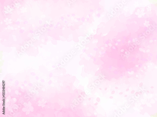 春の桜イメージのテクスチャーと花びらの背景素材。うっすら。淡い。ほんのり。
