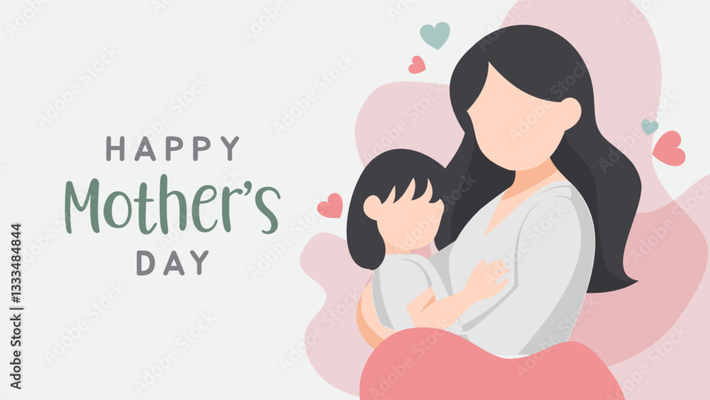 Flat mother's day background illustration Flat mother's day background illustration