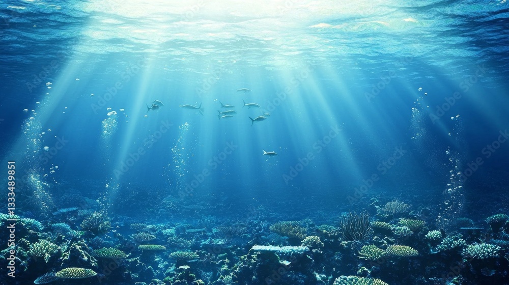 Fototapeta premium Serene aquatic scenery offering a minimalistic design.