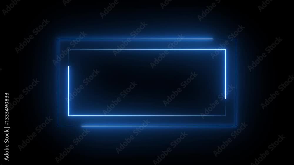 Animation blue color of glowing neon rectangles abstract background. Animation blue color of glowing neon rectangles abstract background.