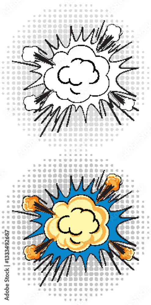 Obraz premium Comic Style Explosion Vector Illustration