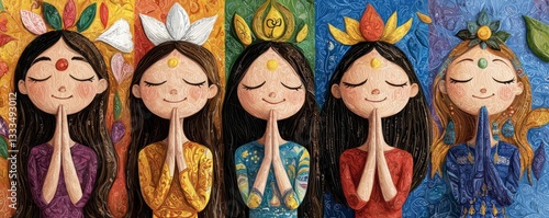 Celebrate wellness and togetherness with heartwarming visuals of Parents and children celebrating International Yoga Day with joyful group poses, fostering family bonds and promoting a healthy