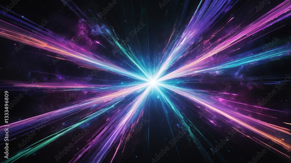 A Vibrant Cosmic Explosion Of Light And Color Radiating Energy And Wonder, Showcasing A Dynamic Interplay Of Radiant Hues In A Dark, Starlit Background A Vibrant Cosmic Explosion Of Light And Color Radiating Energy And Wonder, Showcasing A Dynamic Interplay Of Radiant Hues In A Dark, Starlit Background