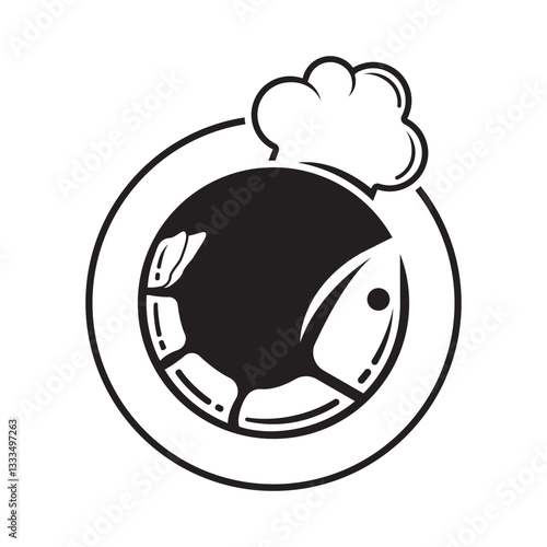 Shrimp chef vector logo design