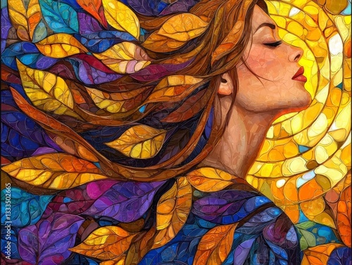 Discover the ethereal beauty of a Woman in a side profile with natural curves glowing in twilight, a stunning depiction of feminine grace under the evening sky This artwork captures the serene